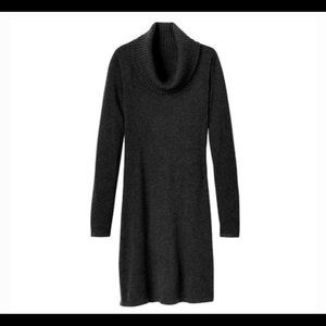 Athleta 100% Merino Wool Cowl Neck Sweater Dress in Black, XS